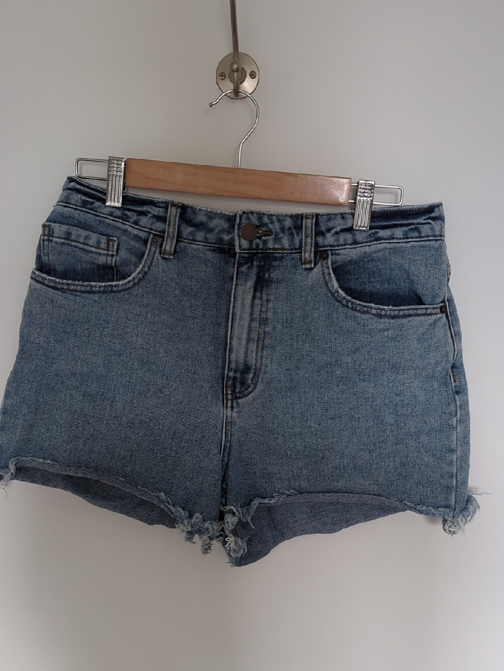 O'Neill- High-Waisted Blue Denim Women's Shorts with Frayed Hem